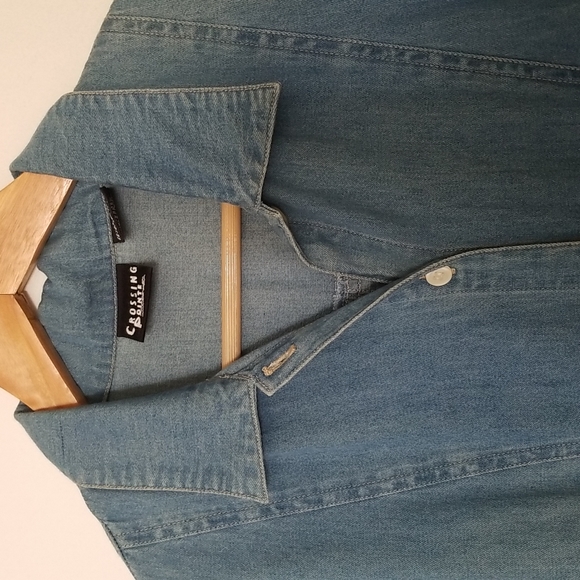 Denim Duster Jacket Dress Tunic LAYERING PIECE - Picture 5 of 10